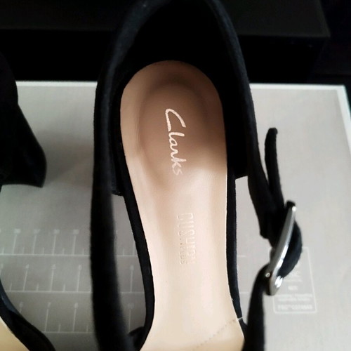 Clarks suede black pumps used, size 39.5