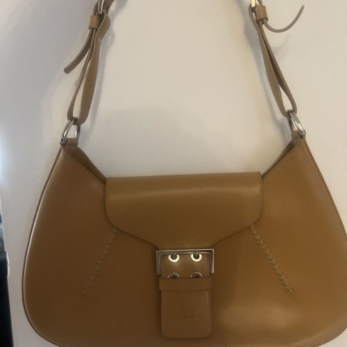 Artisti Italiani leather shoulder bag, camel