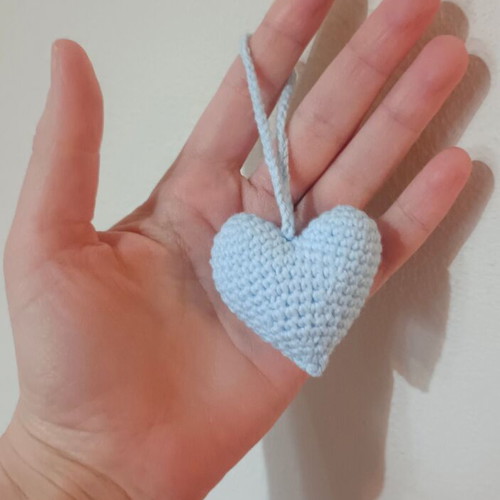 Heart keychain like new handmade crochet