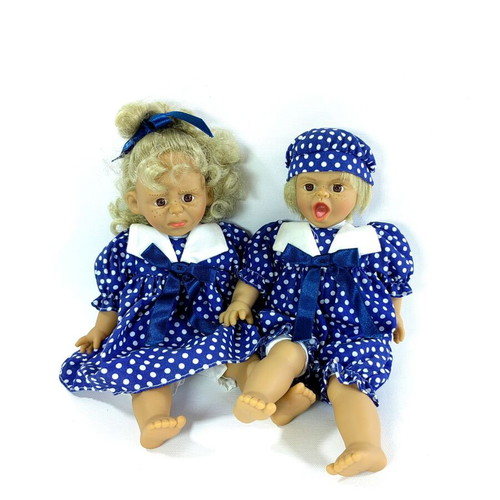 Vintage 90s Hard Plastic Baby Doll Twins collectible pair like new