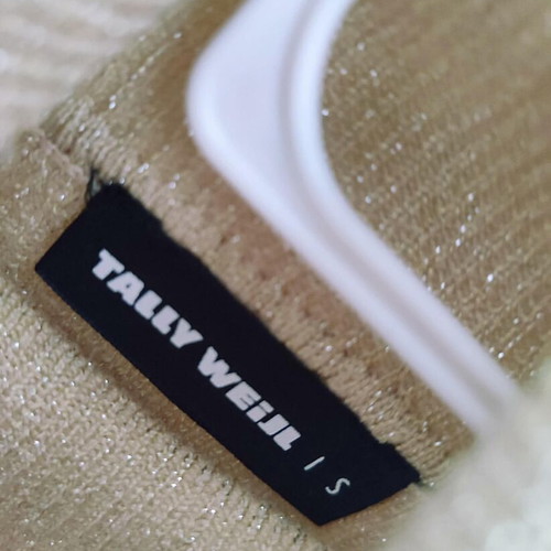 Tally Weijl turtleneck sweater like new, small, beige with gold thread