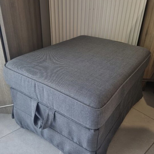 Ektorp dark grey footstool with storage, like new