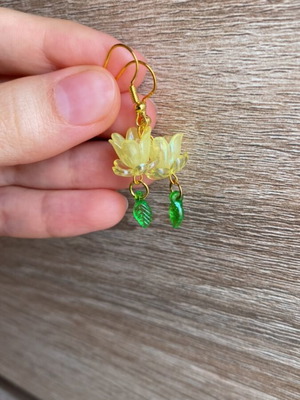 Handmade yellow earrings inspired by Barbie Fairytopia