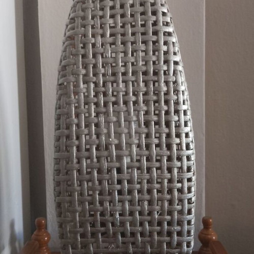 Floor lamp like new with bronze frame and bamboo mesh 70 cm