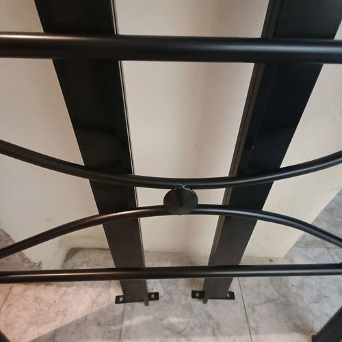 Iron single bed with mattress like new, black