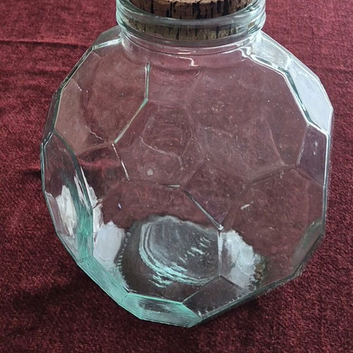 Glass jar used 2 liters hexagonal shape Italian