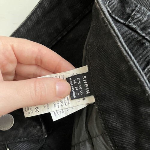 Shein Black Wide Low-Rise Jeans XS Like New