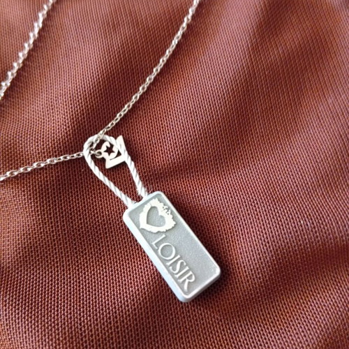 Loisir pendant with chain new, steel, gray