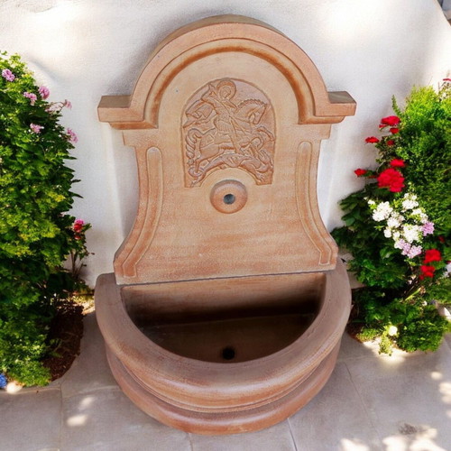 Concrete Fountain Saint George in Beige and Brown, New