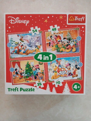 Christmas puzzle Mickey and friends 4 in 1 used