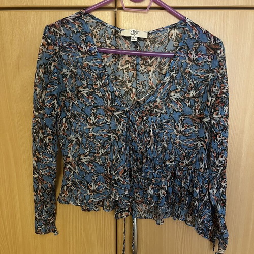 Zini floral set like new, airy fabric, blue multicolor