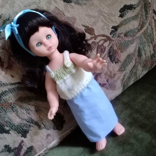 Vintage doll 70's used with handmade clothes