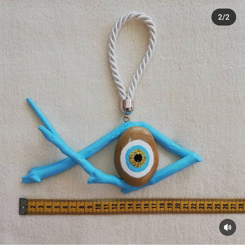 Handmade blue eye - fish for good luck 22.5×33