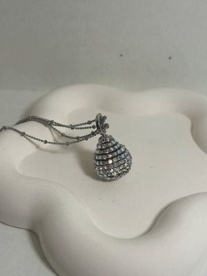 Necklace with sparkling ball like new, silver