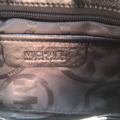 Michael Kors Webster crossbody bag like new, metallic dark gray leather