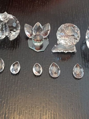 Decorative miniatures and crystals like new, set of 5+12