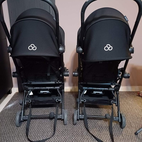 Bumprider Connect 2 Black - Pink Twin Stroller Set
