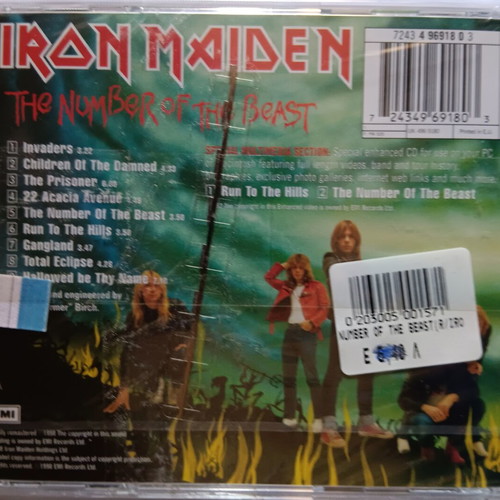 Iron Maiden The Number of the Beast Enhanced CD new, 1998 remastered metal
