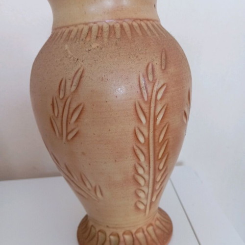 Handmade vintage clay vase like new, 1960s, height 22 cm