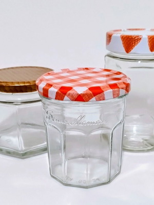 Glass jars set of 3 with unique shape like new