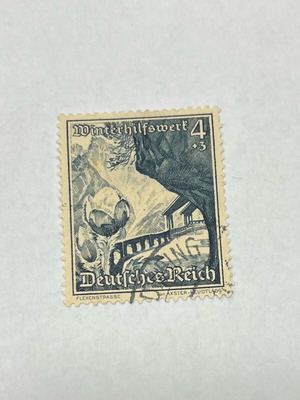 German Reich stamp Flexenstrasse and Küchenschelle flower 1938 like new