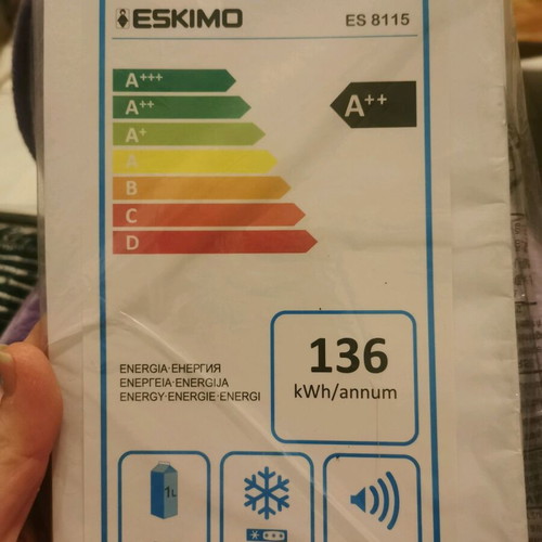 Eskimo ES-8115 W Refrigerator White A++ like new