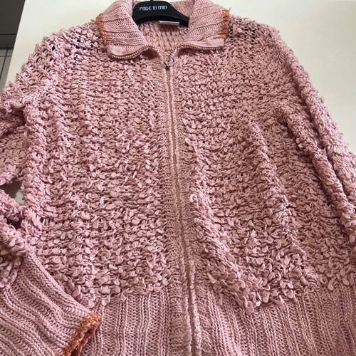 Vintage Roxy women's cardigan L used, pink with orange details