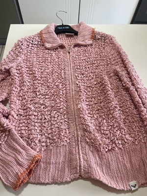 Vintage Roxy women's cardigan L used, pink with orange details