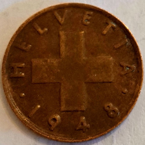 1 Rappen Switzerland 1948 coin like new
