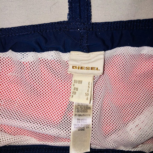 Diesel swim shorts like new, red, quick-dry fabric with bandage