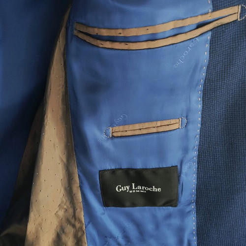 Ανδρικό κοστούμι Guy Laroche σαν καινούργιο, σκούρο μπλε, μάλλινο, μέγεθος 46/40