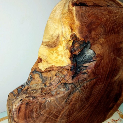 Handmade Table Lamp from Wild Mulberry Wood like new