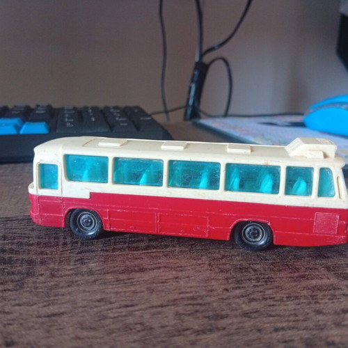 Joy Toy Mercedes-Benz O302 vintage plastic toy bus used