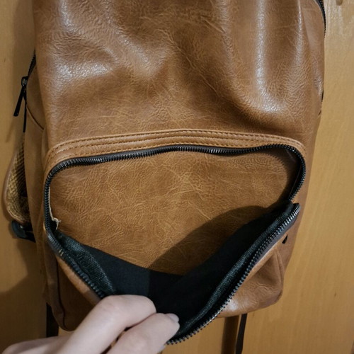 Exclusivo Brown Leatherette Backpack new