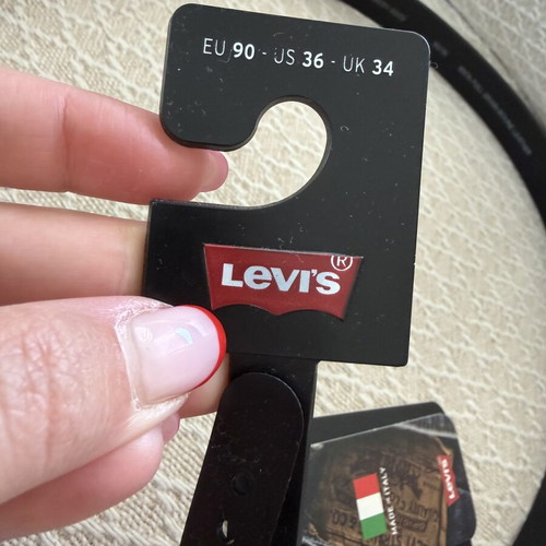 Levi's leather black belt 90cm made in Italy new