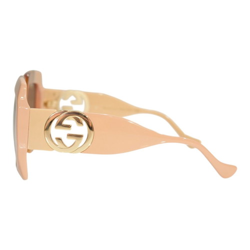 Gucci GG1022S oversized square sunglasses amber peach