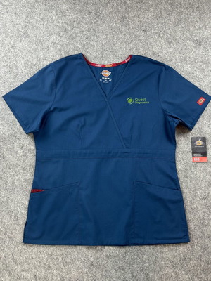 Dickies Medical Scrub Top Navy Medium new
