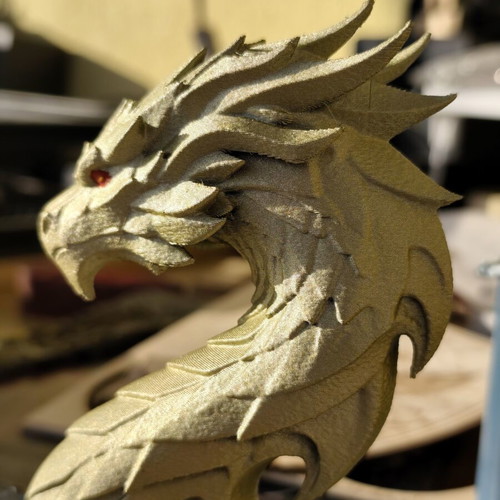 Golden Dragon 17cm 3D printed decorative sculpture new