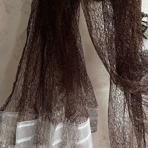 Voile curtain set brown color new, 1.45x2.25 or 1.45x2.45