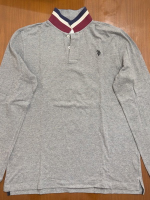 U.S Polo Ανδρική Μακρυμάνικη Μπλούζα Γκρι Μέγεθος Large Σε Εξαιρετική Κατάσταση
