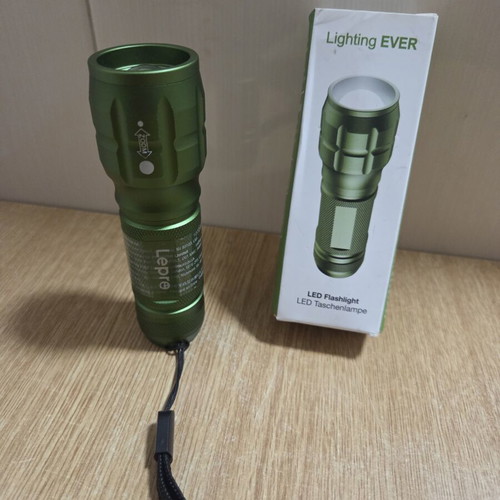 Lepro LED flashlight new with green coating and zoom function