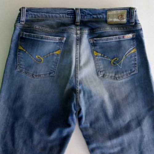 Moritz Eva high-waisted jeans slightly flared, like new, blue turquoise