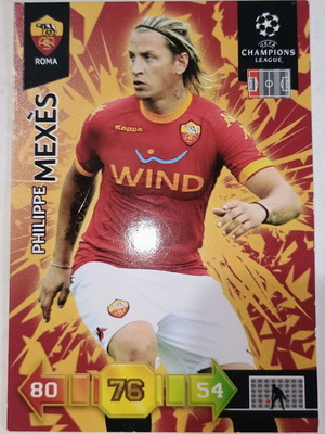 Philippe Mexès AS Roma collectible card used Panini UEFA Champions League 2010-2011
