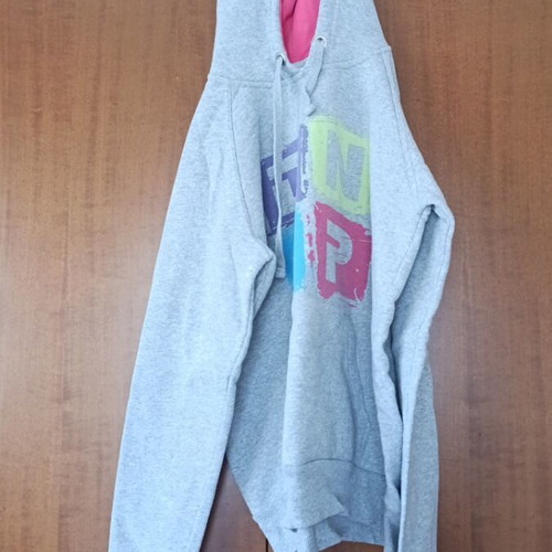Hoodie like new, warm sports sweatshirt, size S, gray