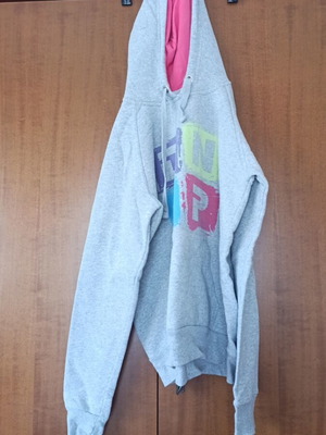 Hoodie like new, warm sports sweatshirt, size S, gray