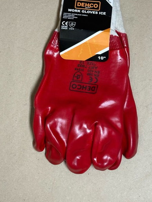 Work gloves red PVC for chemicals and petroleum new