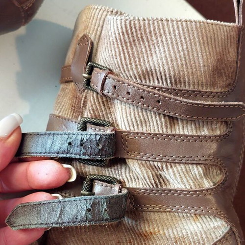 Vintage ankle boots size 40, beige and brown