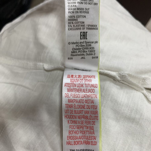Marks & Spencer unisex shirt used, size M, white