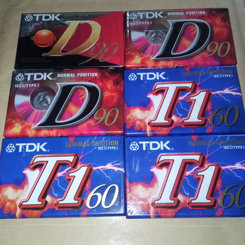 TDK audio cassette pack of 6, 3 T1 60 + 3 D 90, new sealed