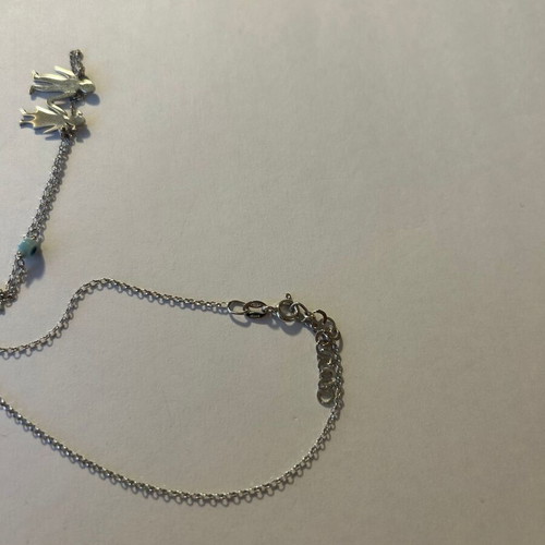 Silver talisman necklace with eye charm like new